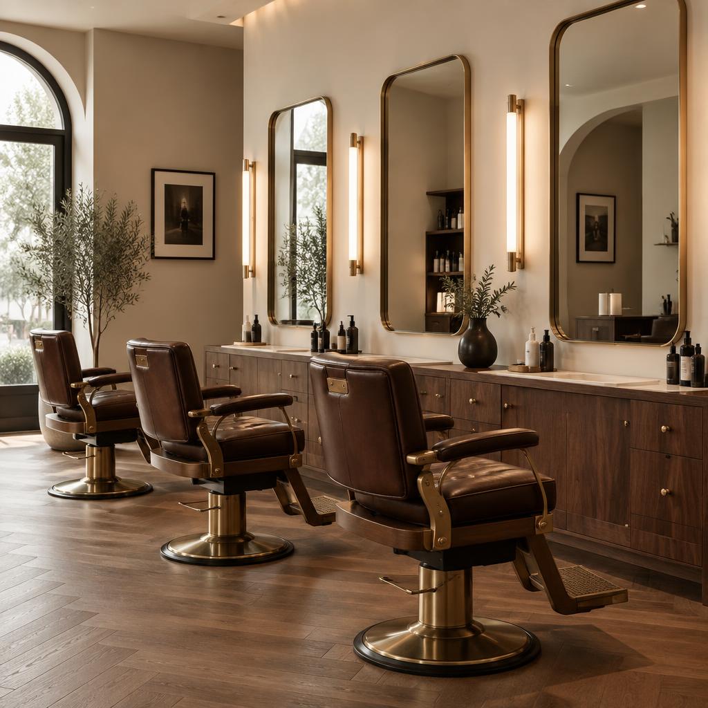 Intérieur d'un salon de coiffure chaleureux